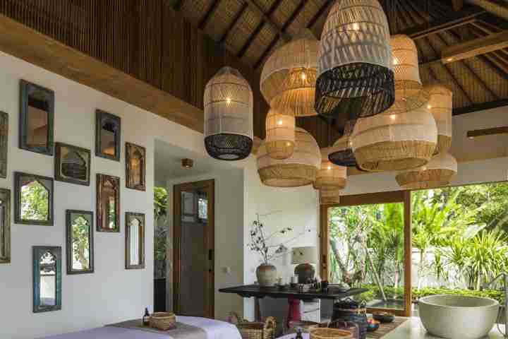 Couples massage tables at private spa in five star luxury estate