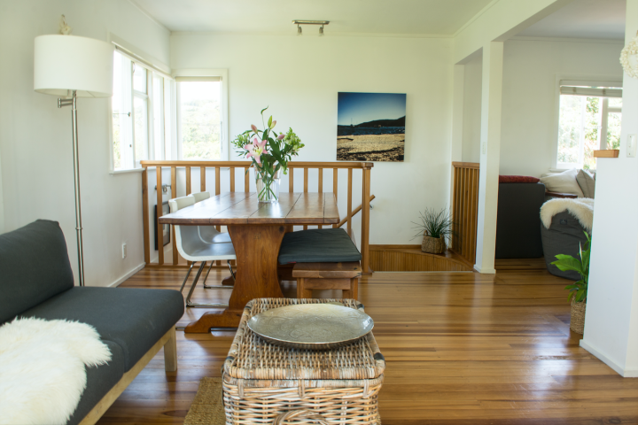 Family lounge and dining area at self-catered cottage