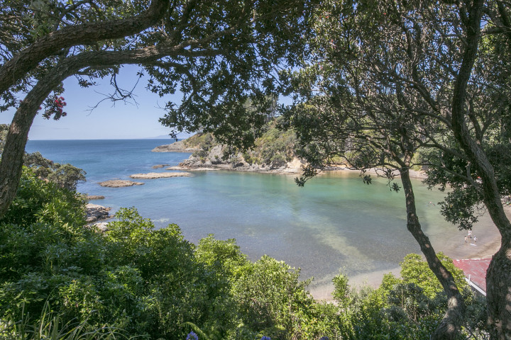 Stunning view of Enclosure Bay Waiheke Island from Family Beachfront Home