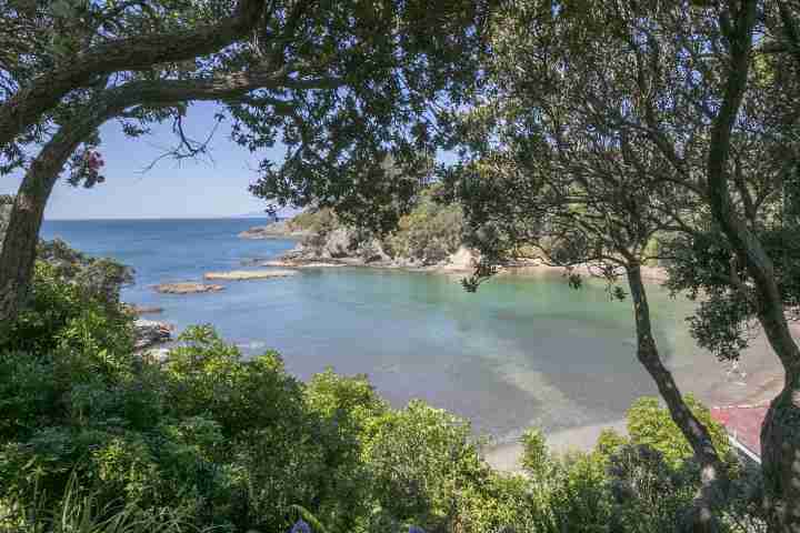 Stunning view of Enclosure Bay Waiheke Island from Family Beachfront Home