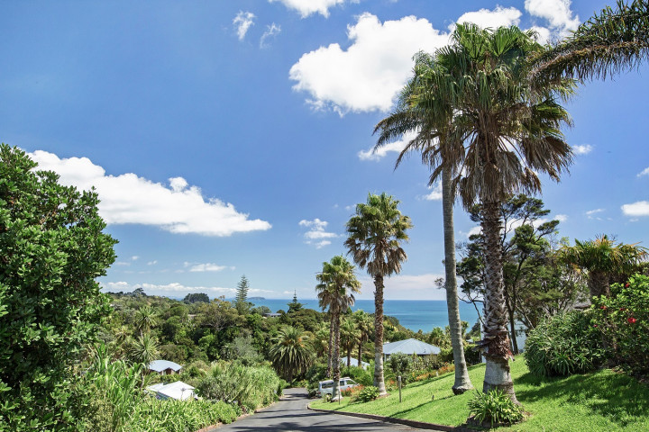 Entrance to modern family Apartment at Waiheke Island Resort, Palm Beach