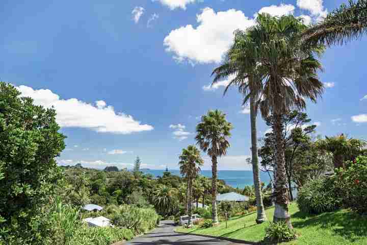 Entrance to modern family Apartment at Waiheke Island Resort, Palm Beach